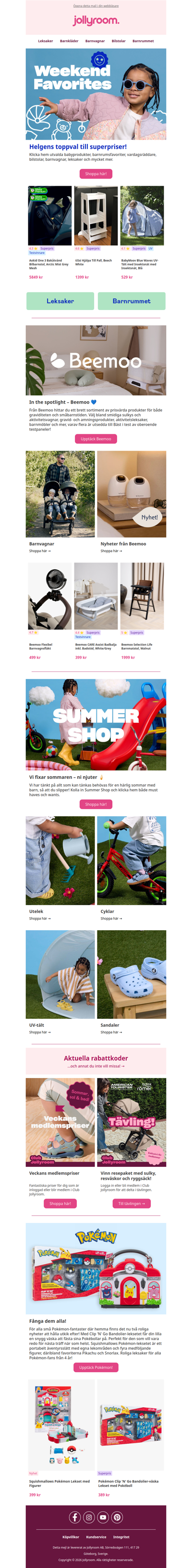 Helgens topp picks till superpris! ✨Shoppa Axkid, tiSsi, Baby Brezza, Owlet och fler