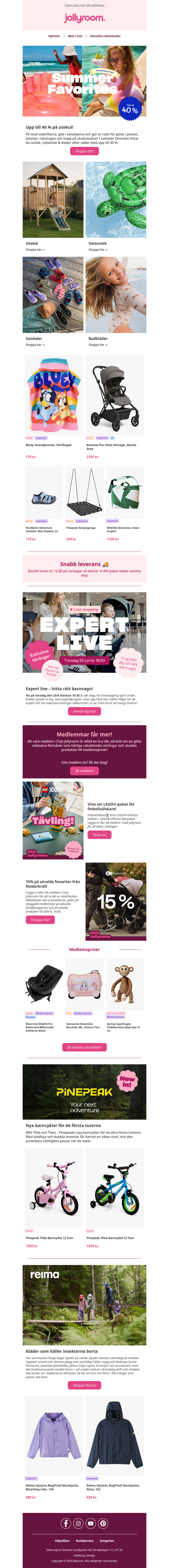 Flytta ut leken! ☀️ Upp till 40 % på utvalda studsmattor, pooler, lekstugor, utemöbler och annat skoj 🛝 🏊 🧺