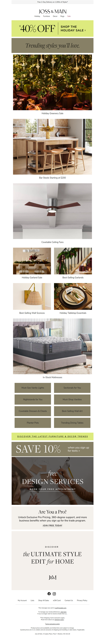 ON SALE: holiday greenery »