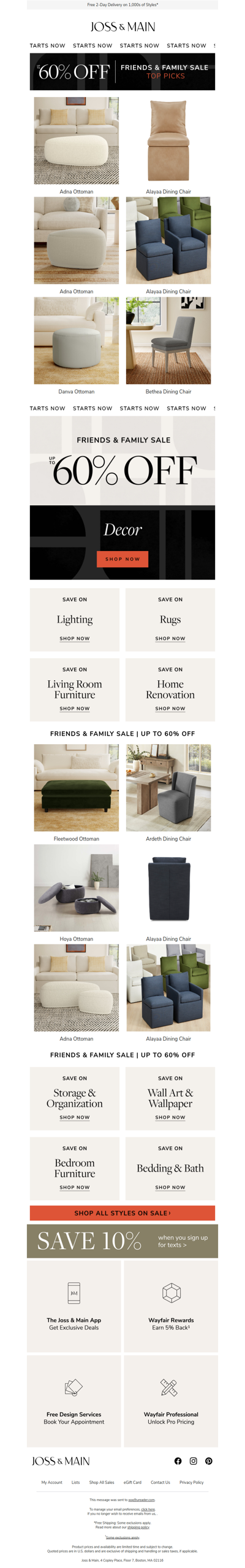 STARTS NOW: adna ottoman & more up to 60% off