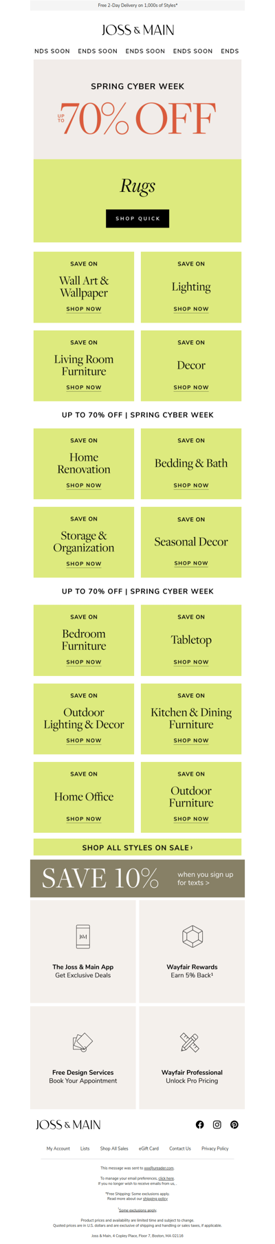 Up to 70% off rugs is ALMOST OVER ◕