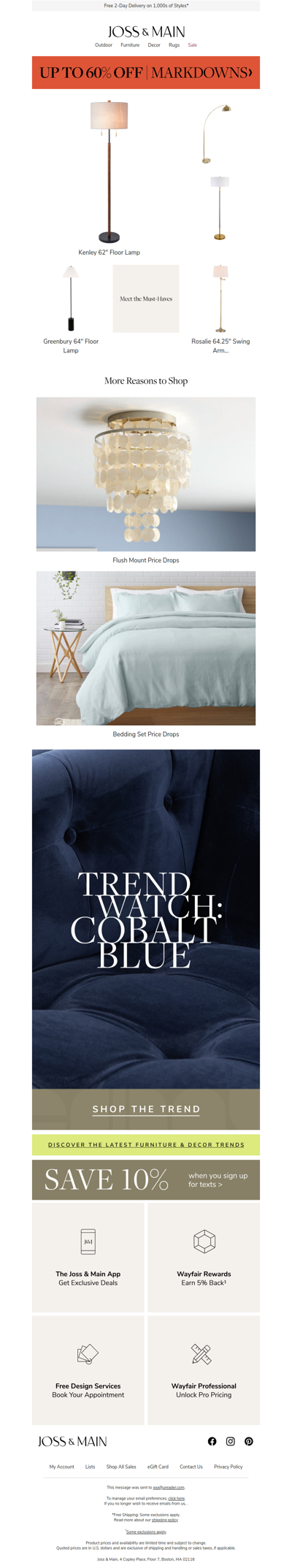 The kenley floor lamp is trending big this week