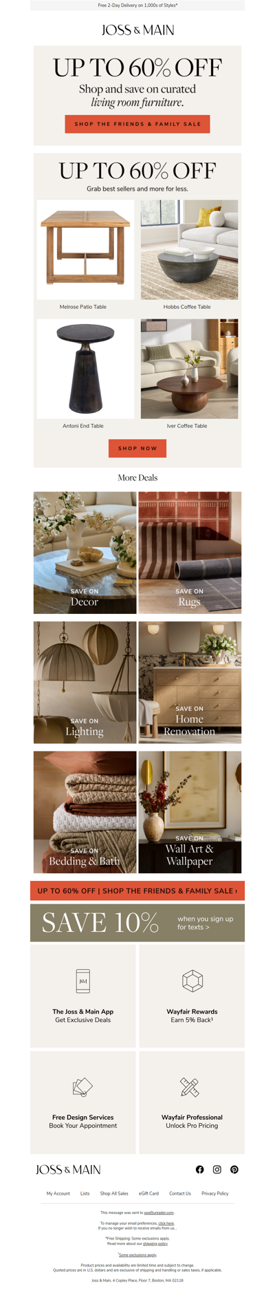 Living room furniture up to 60% off ⋂ We’re obsessed