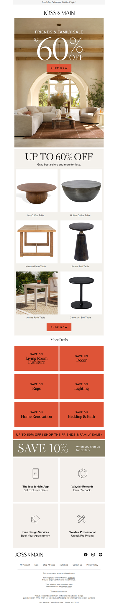 Save up to 60% on the iver coffee table you’ve been eyeing.