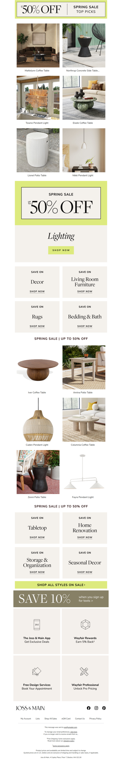 Save up to 50% on the mattelynn coffee table & more