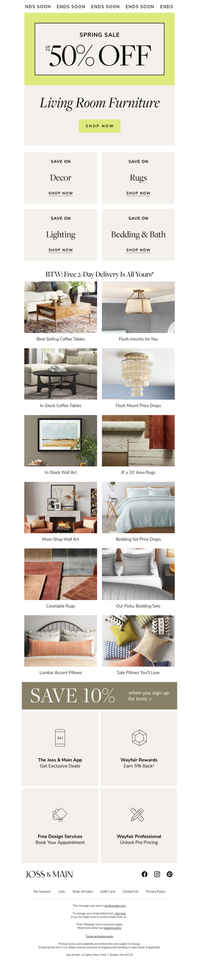 Don’t miss out: up to 50% off living room furniture