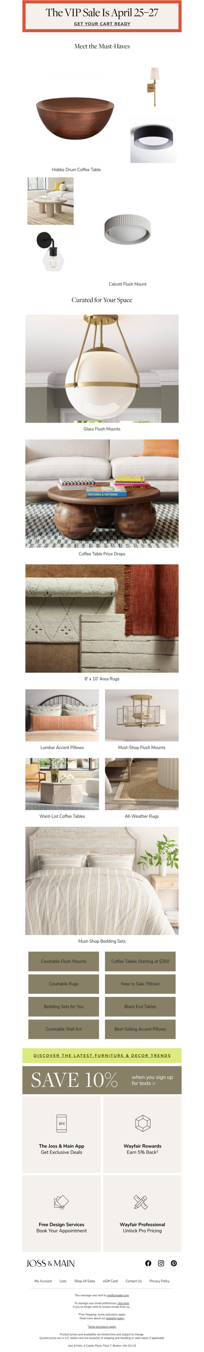 Heads up – the hobbs coffee table won't wait forever