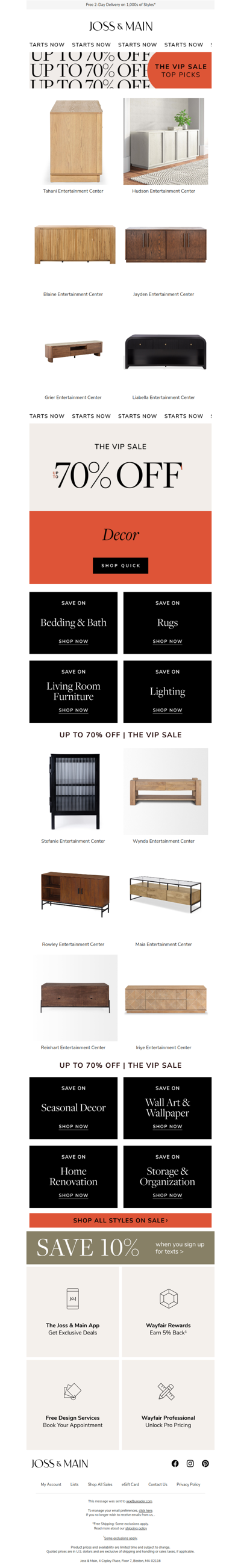 It’s here ◗ The VIP Sale: the tahani entertainment center