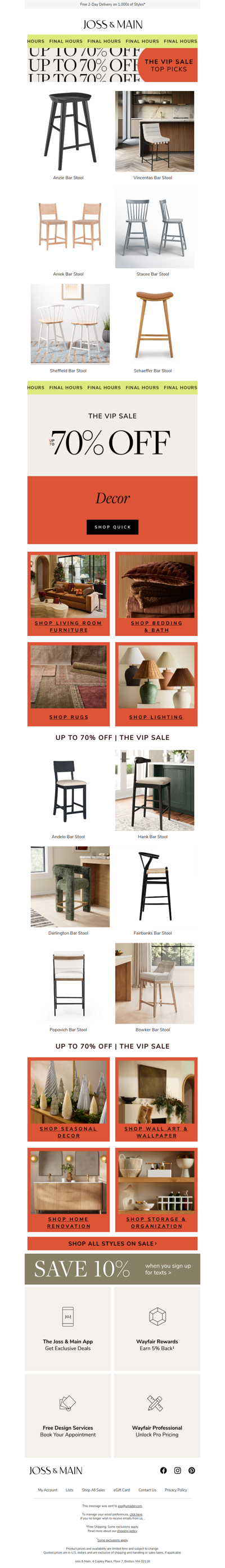 LAST CALL 📞 The anzie bar stool & more up to 70% off
