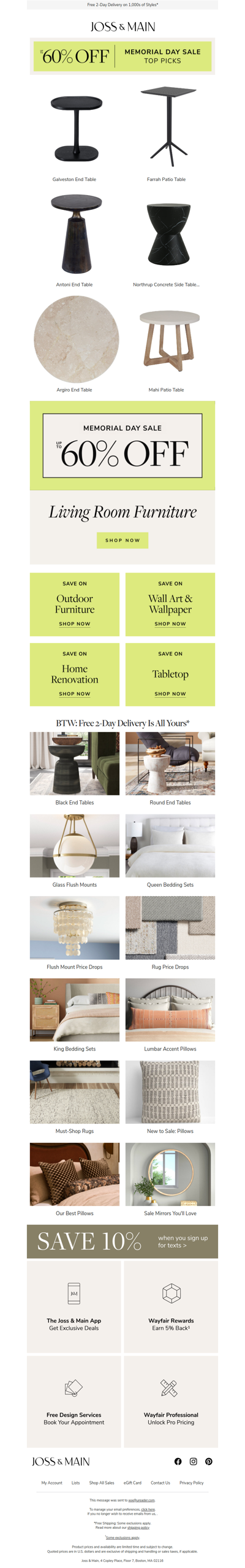 Weekend plans? Grab the galveston end table & more for up to 60% off