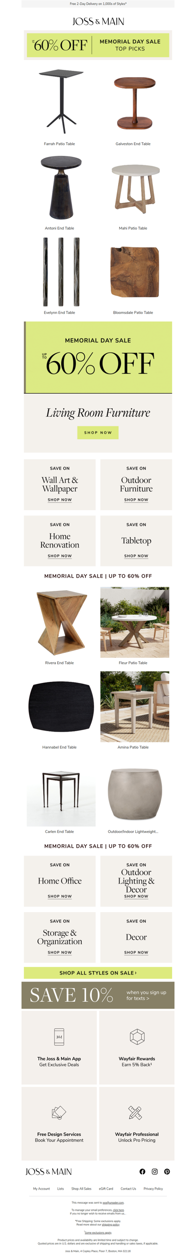 Relax, unwind & shop the farrah patio table SALE