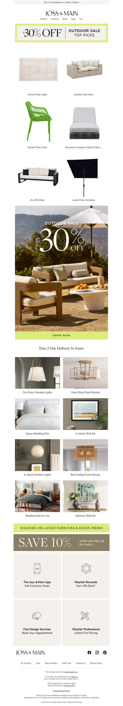 The amina patio table & more curated outdoor styles up to 30% off.