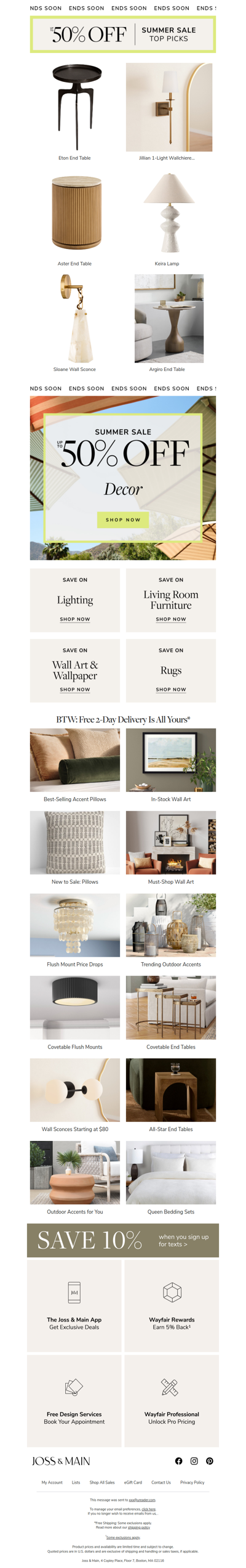 This is it: Up to 50% off is gone tomorrow | The eton end table sale