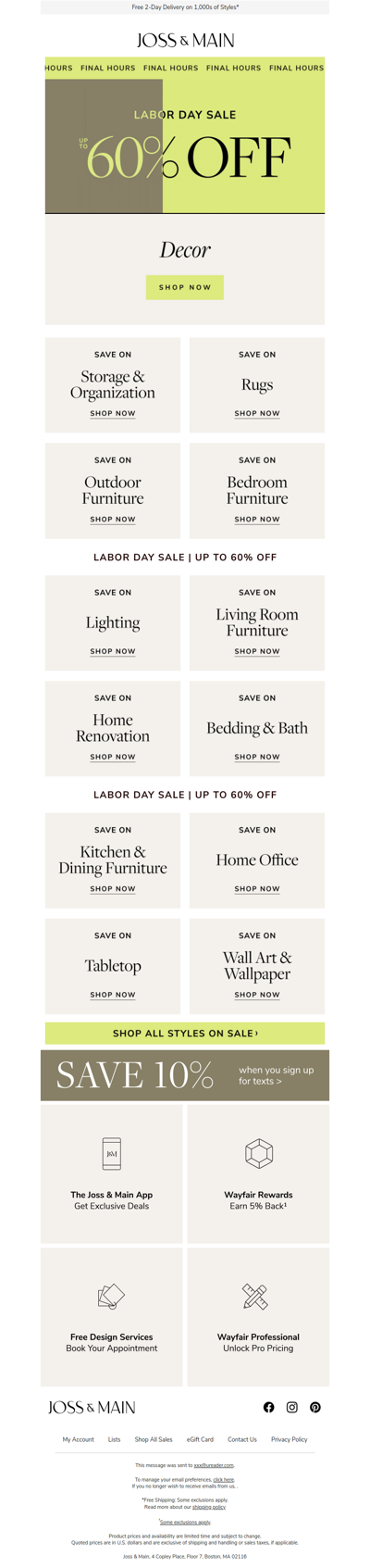 Wave goodbye to Labor Day decor deals