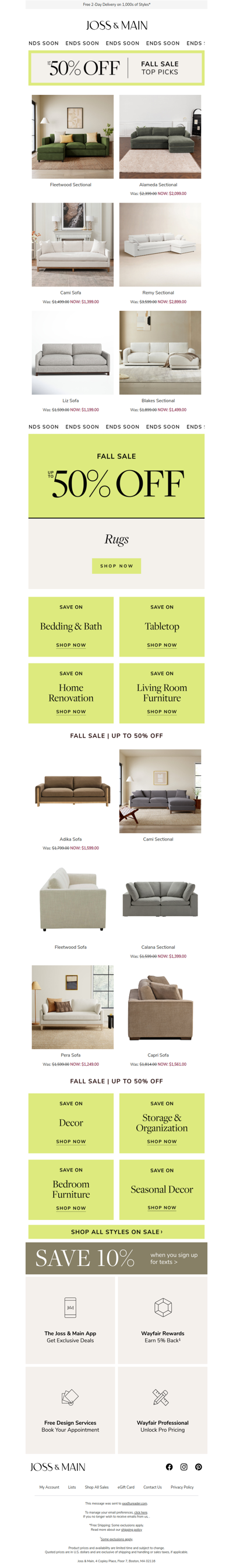 S✦LE ending: the fleetwood sectional & more up to 50% off