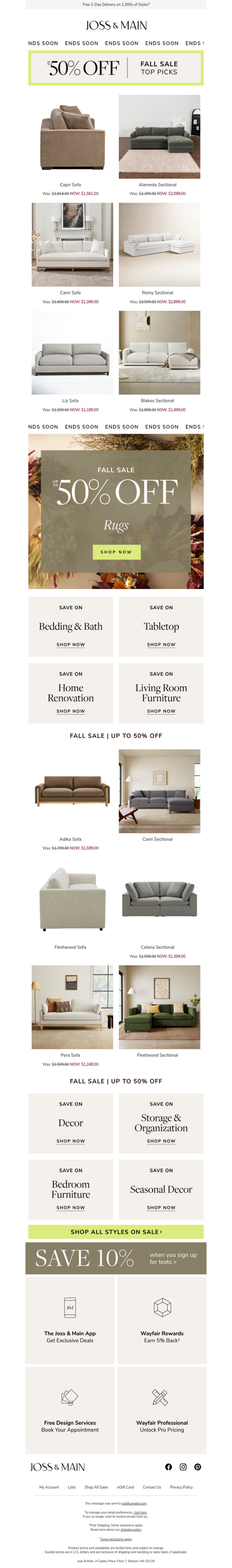Up to 50% off ⧗ HOURS LEFT to save on the capri sofa