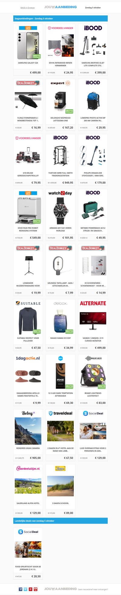 Alle dagaanbiedingen van zondag 5 oktober