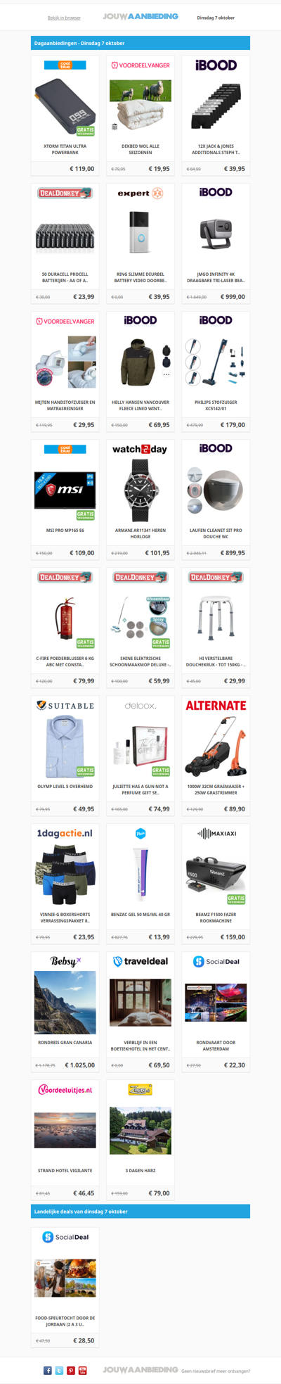 Alle dagaanbiedingen van dinsdag 7 oktober