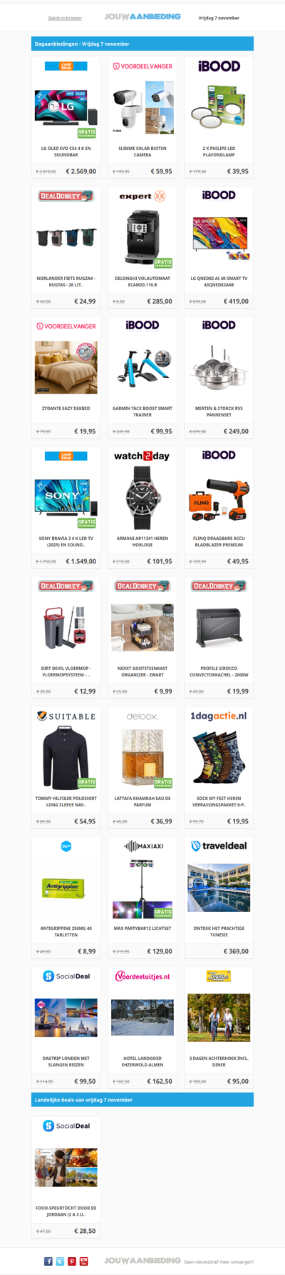 Alle dagaanbiedingen van vrijdag 7 november