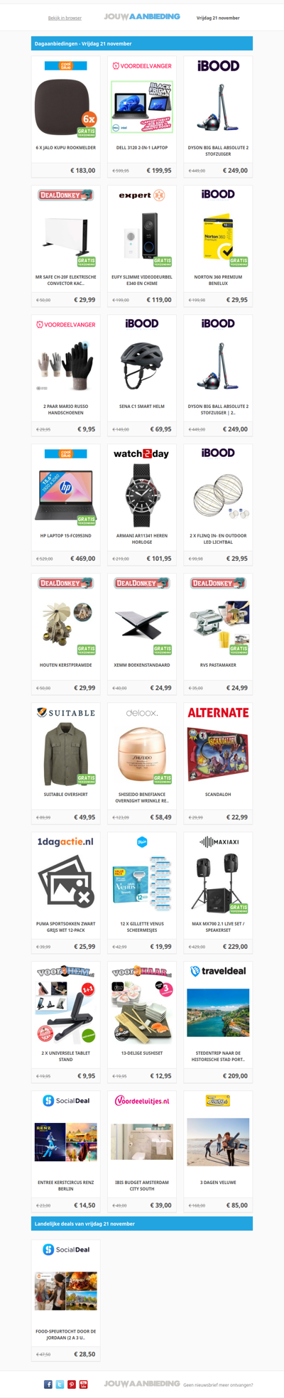 Alle dagaanbiedingen van vrijdag 21 november