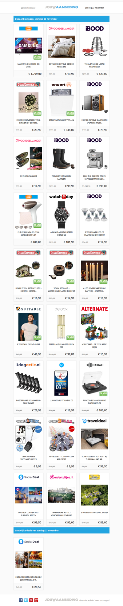 Alle dagaanbiedingen van zondag 23 november