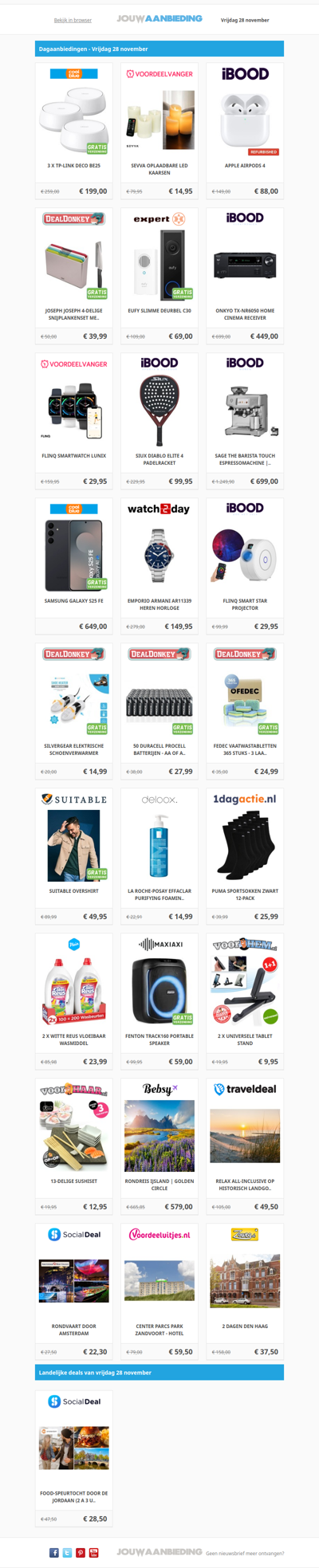 Alle dagaanbiedingen van vrijdag 28 november