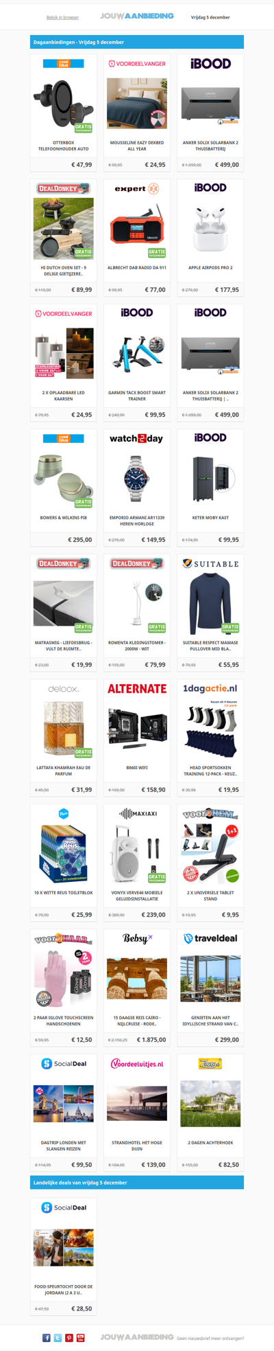 Alle dagaanbiedingen van vrijdag 5 december