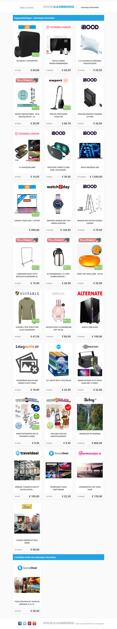 Alle dagaanbiedingen van zaterdag 6 december