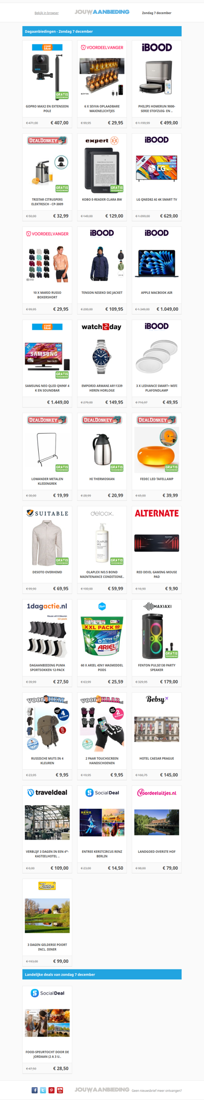 Alle dagaanbiedingen van zondag 7 december