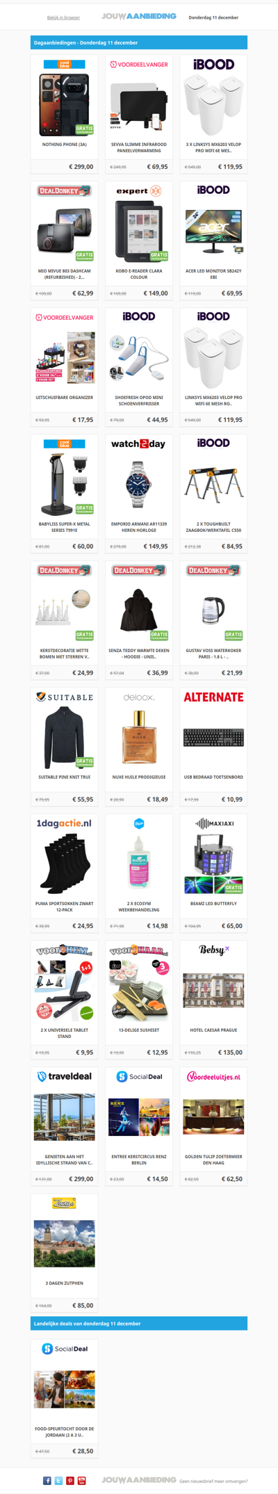 Alle dagaanbiedingen van donderdag 11 december