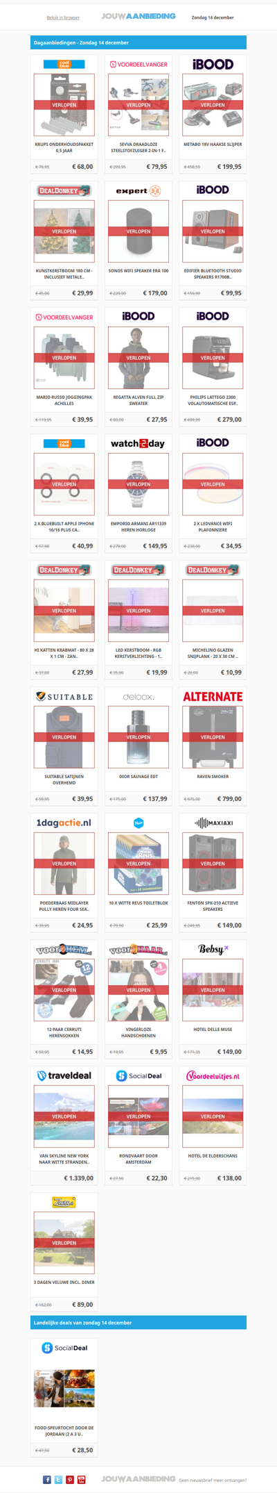 Alle dagaanbiedingen van zondag 14 december