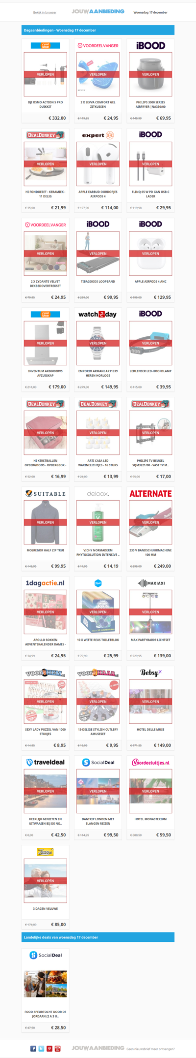 Alle dagaanbiedingen van woensdag 17 december