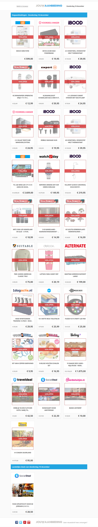 Alle dagaanbiedingen van donderdag 18 december