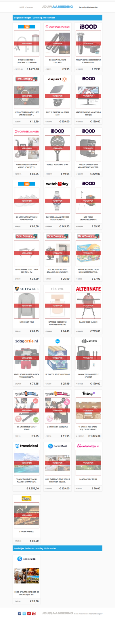 Alle dagaanbiedingen van zaterdag 20 december