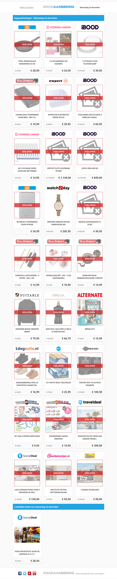 Alle dagaanbiedingen van woensdag 24 december