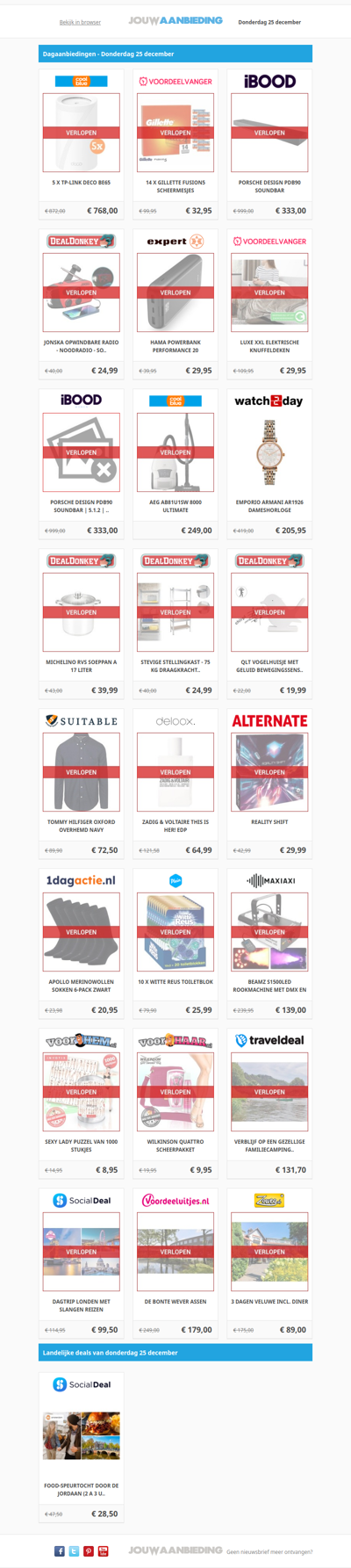 Alle dagaanbiedingen van donderdag 25 december