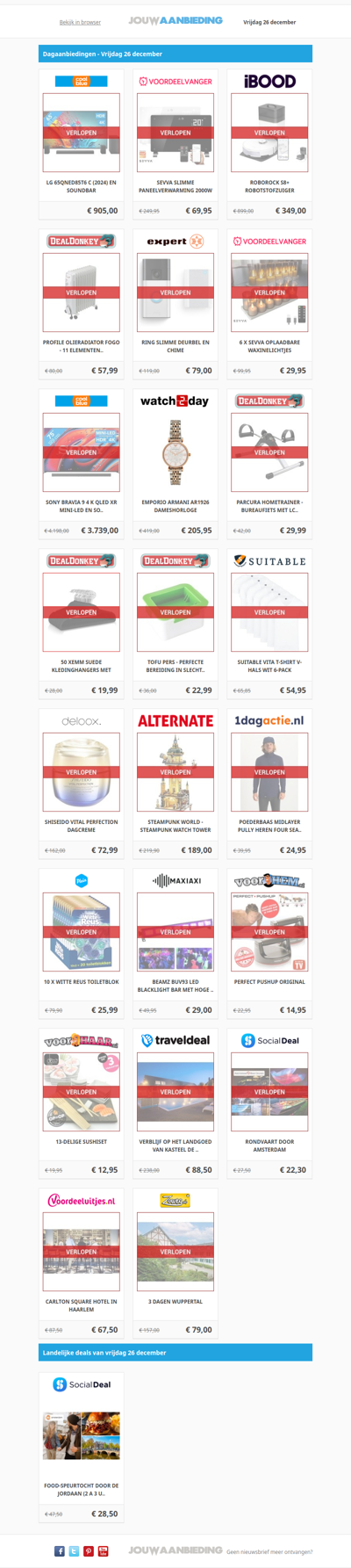 Alle dagaanbiedingen van vrijdag 26 december