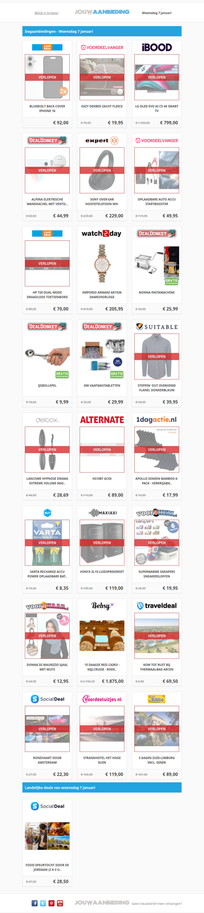 Alle dagaanbiedingen van woensdag 7 januari