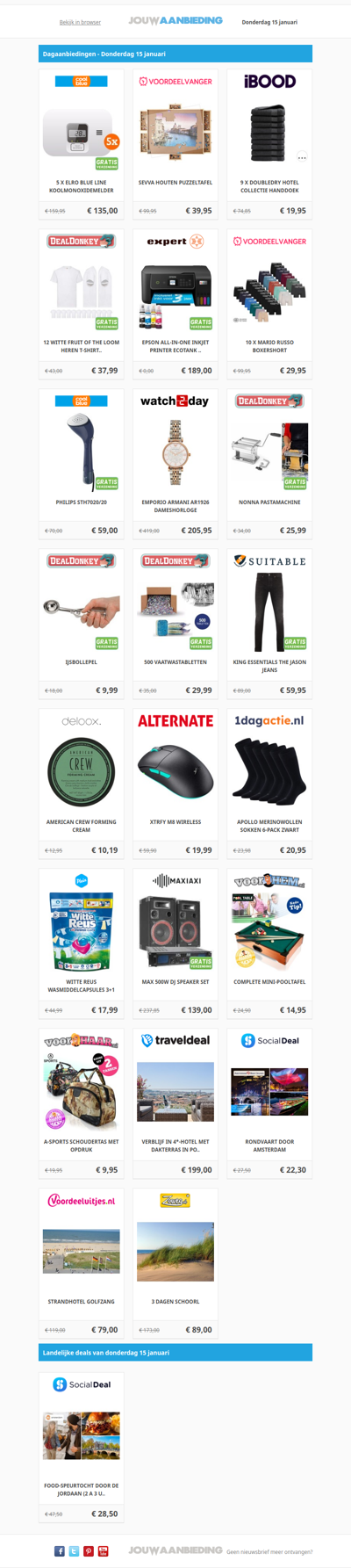 Alle dagaanbiedingen van donderdag 15 januari