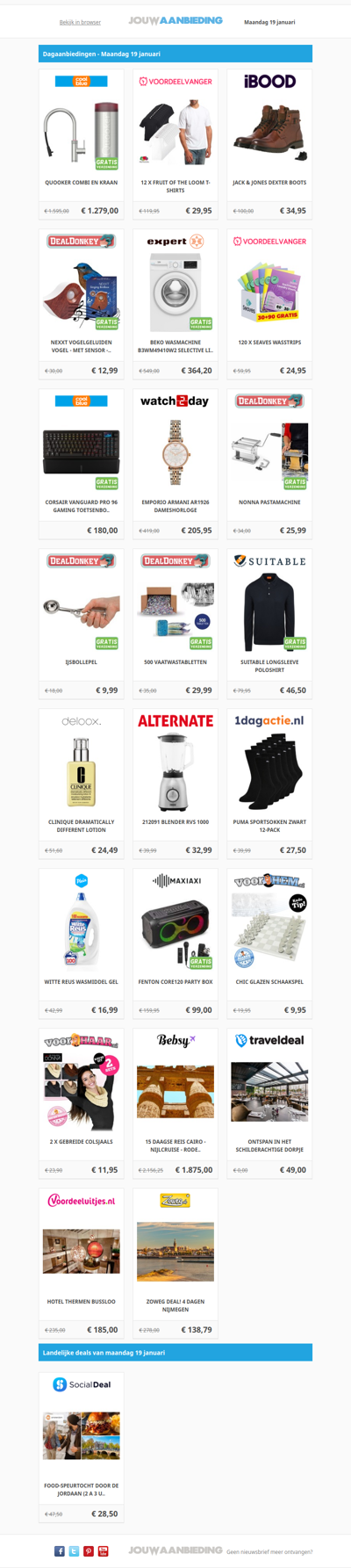 Alle dagaanbiedingen van maandag 19 januari