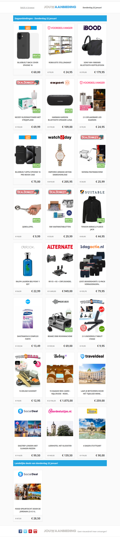 Alle dagaanbiedingen van donderdag 22 januari