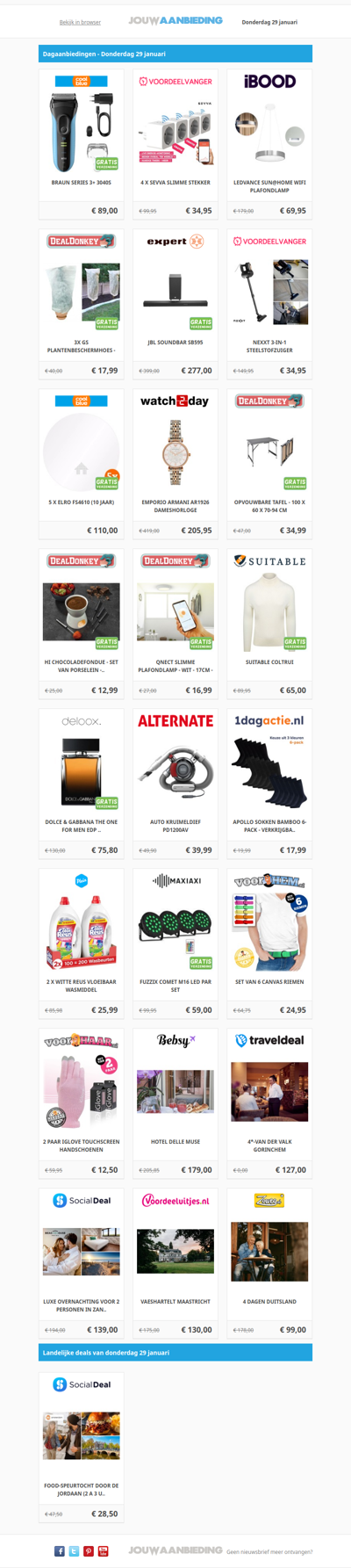 Alle dagaanbiedingen van donderdag 29 januari