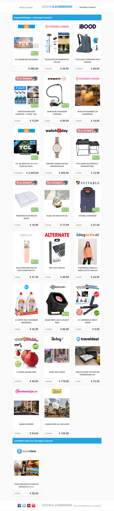 Alle dagaanbiedingen van zaterdag 31 januari