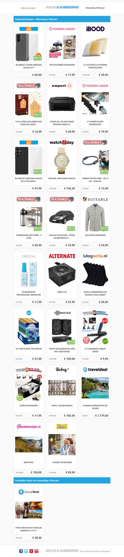 Alle dagaanbiedingen van woensdag 4 februari