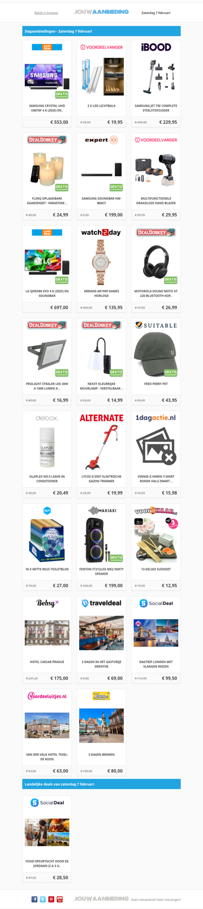 Alle dagaanbiedingen van zaterdag 7 februari