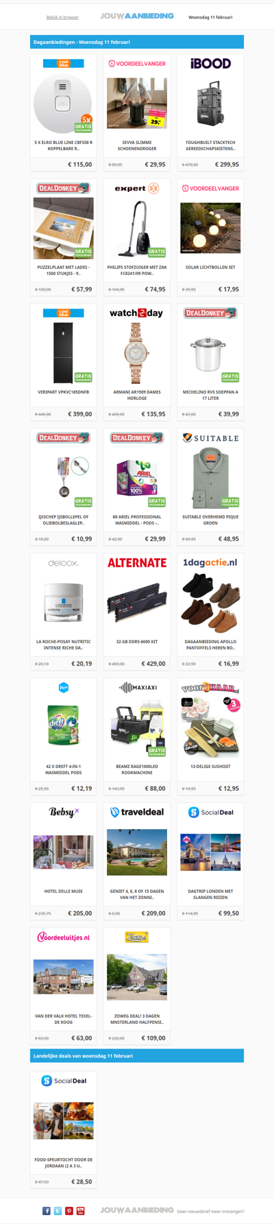 Alle dagaanbiedingen van woensdag 11 februari