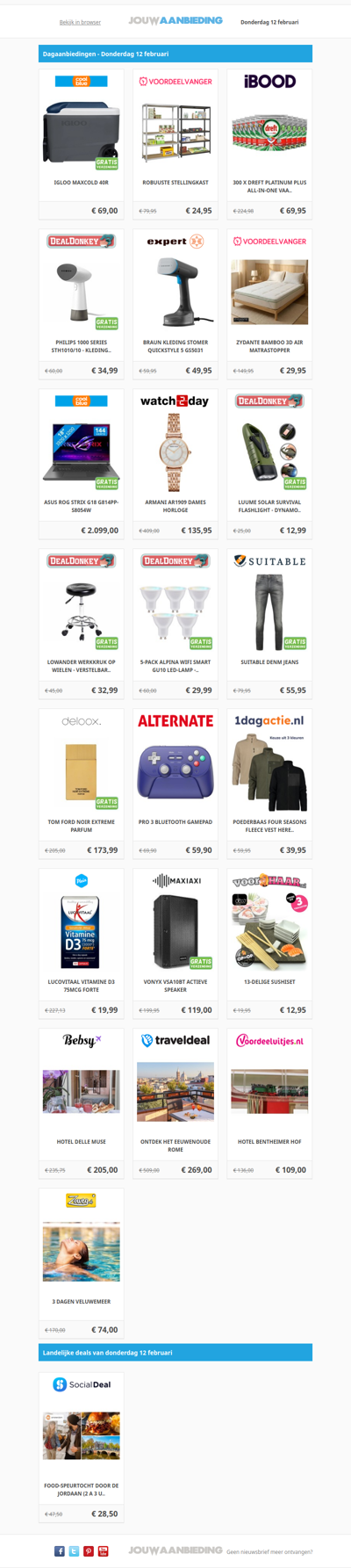 Alle dagaanbiedingen van donderdag 12 februari