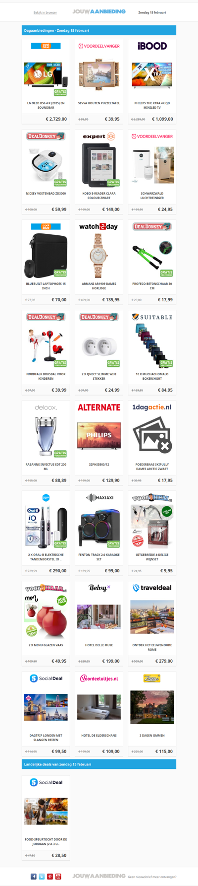 Alle dagaanbiedingen van zondag 15 februari
