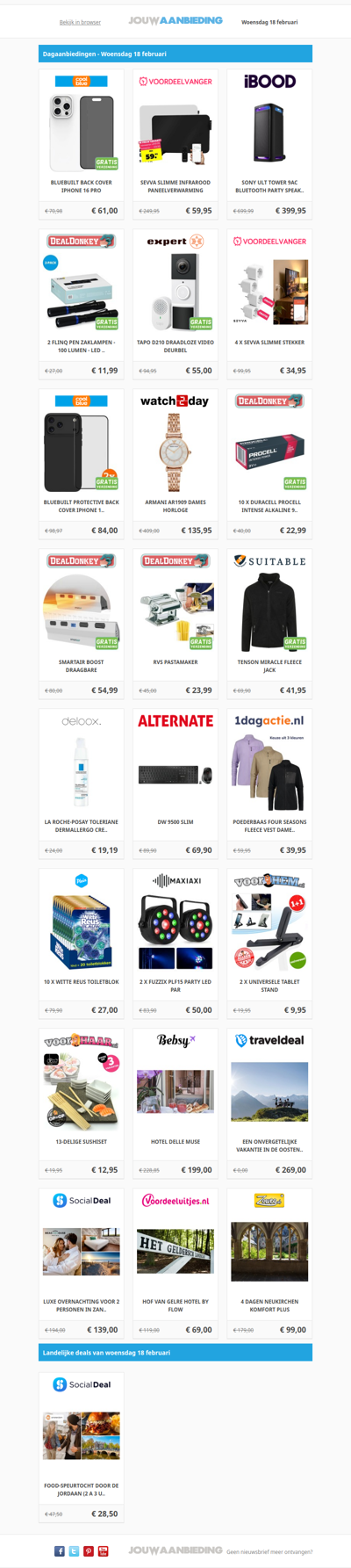 Alle dagaanbiedingen van woensdag 18 februari