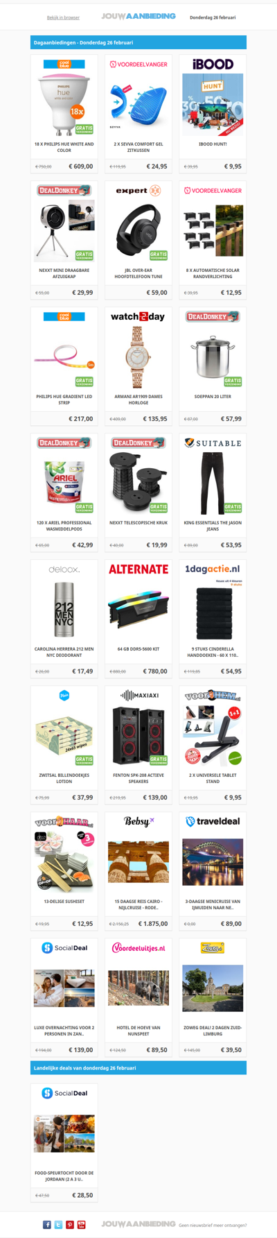 Alle dagaanbiedingen van donderdag 26 februari